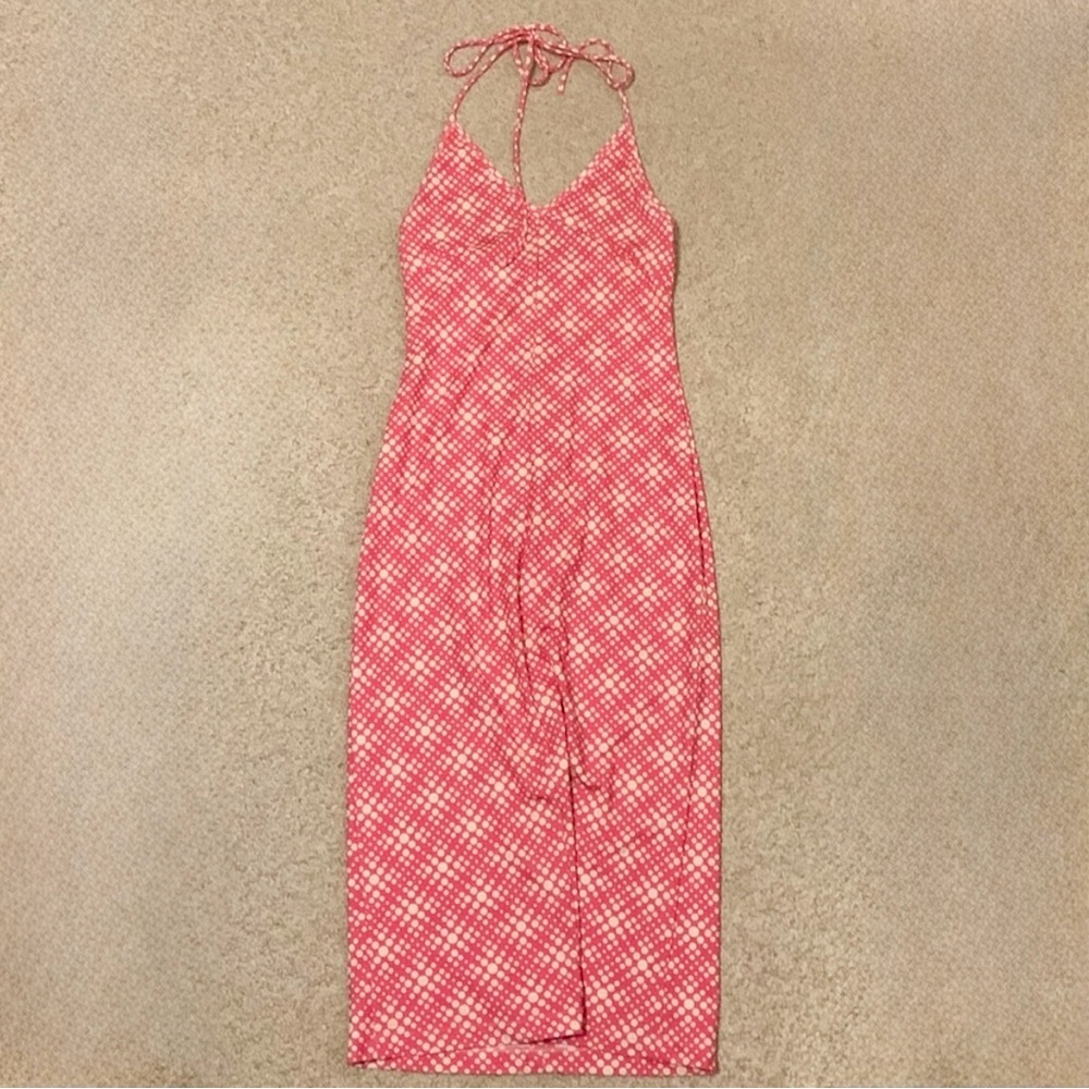 Legally Blonde Elle Woods Pink  Plaid Halter Maxi Dress